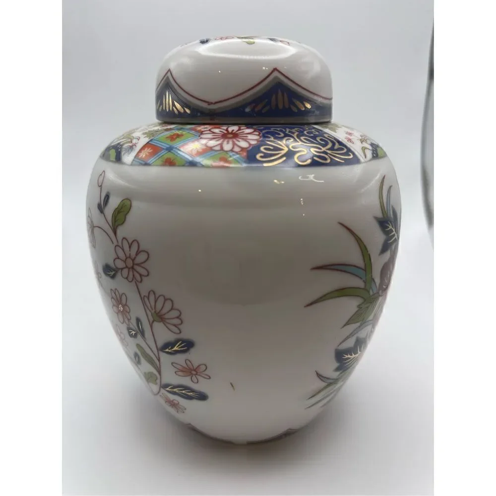 Neiman Marcus floral Imari ginger jar vintage